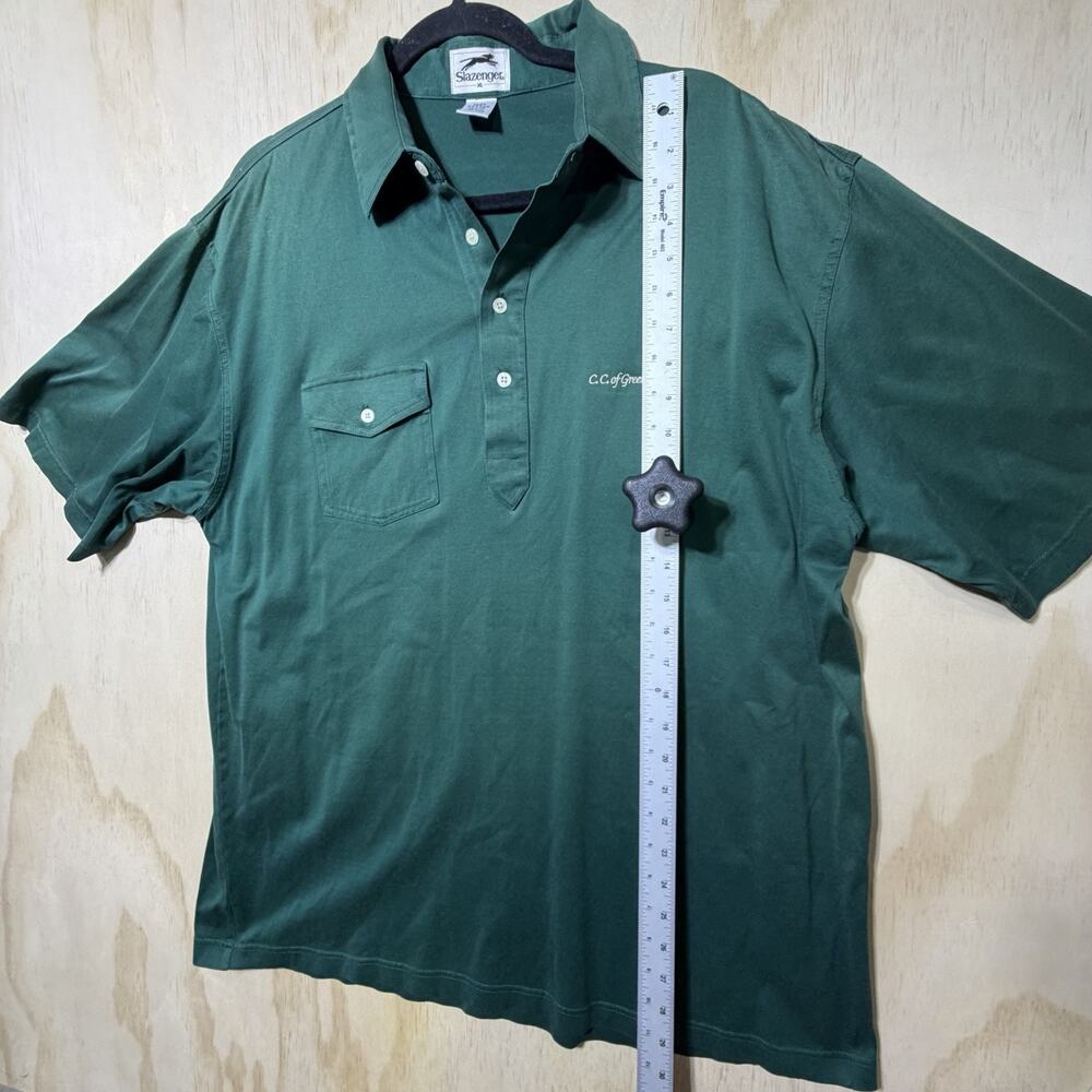 Slazenger Polo Shirt XL Green Cotton C.C. of Green Valley Golf Embroidered - Picture 6 of 9